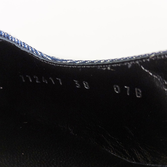 GUCCI Blue Denim GG Crystal Monogram Demi Slingback Pump Women's EU 38 / US 8 - Picture 12 of 13